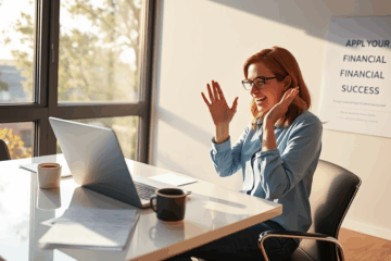 A person applying for a fast loan online with a laptop