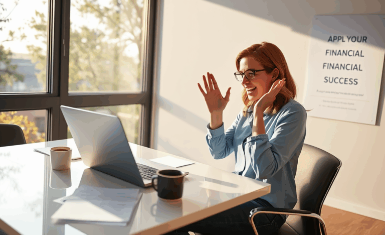 A person applying for a fast loan online with a laptop