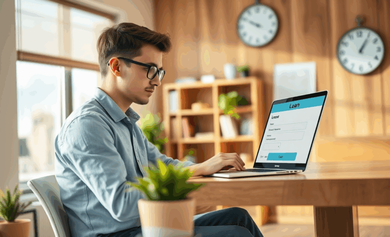 A person applying for an extra loan online to meet financial needs.