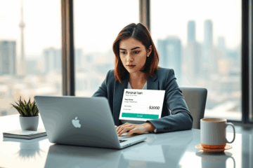 A person using a digital device to apply for a Prosper personal loan.