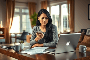 A person filling out a loan application for emergency expenses.