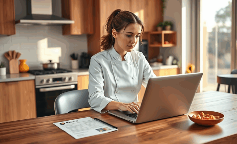 An image depicting a well-organized resume for a cook position.