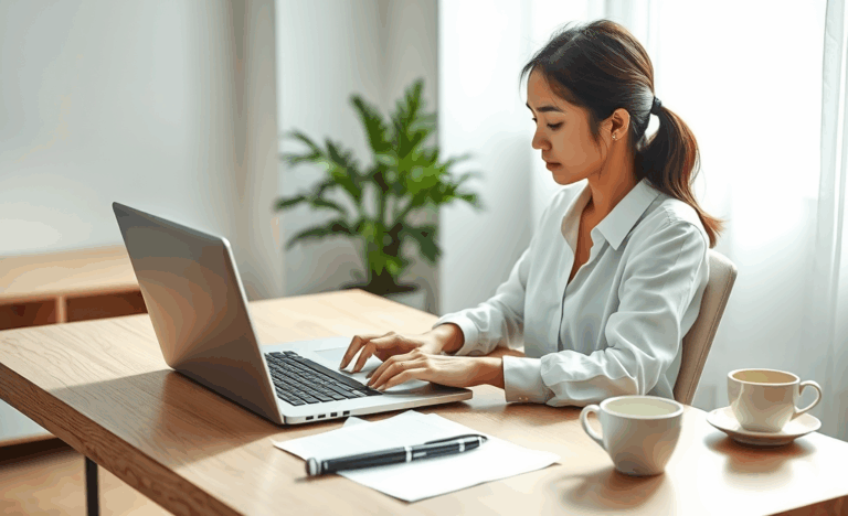 A professional preparing to send a resume for an online job application.