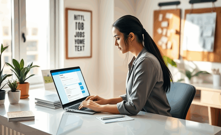 An individual applying for jobs online using a laptop.