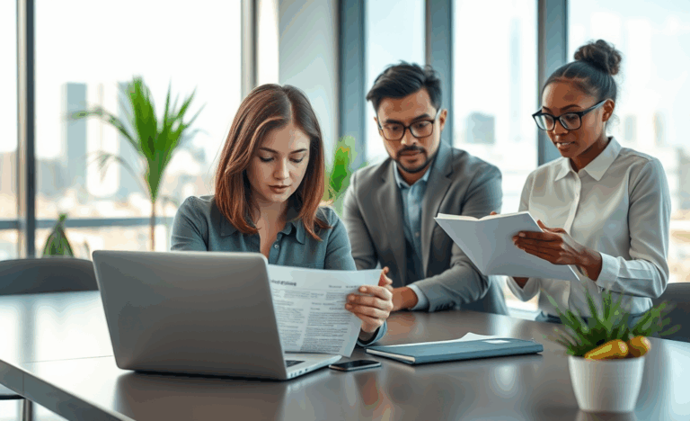 A person reviewing job application materials and considerations.