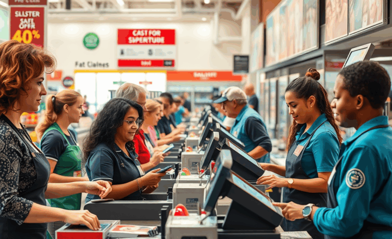 Various cashier positions available in retail and food services.