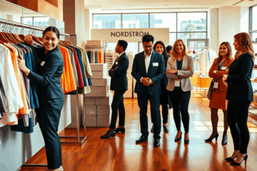 A collage of Nordstrom employees showcasing diverse job roles and opportunities.