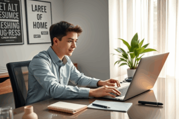 A person preparing to send a resume for a merchandise separator position.