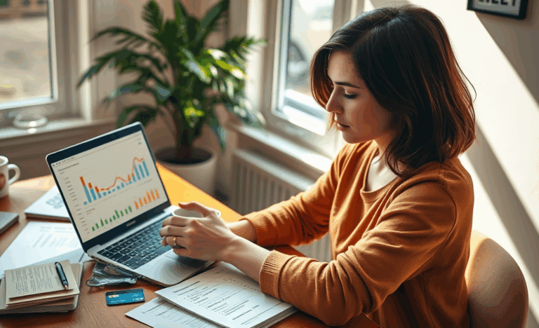 A person managing their credit card finances responsibly.