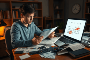 A person analyzing their credit card statement to avoid mistakes.