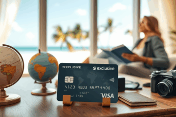 A travel-themed image highlighting benefits of credit cards with travel rewards.