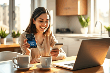 A smartphone displaying a credit card approval screen, symbolizing instant approval via mobile for immediate use.