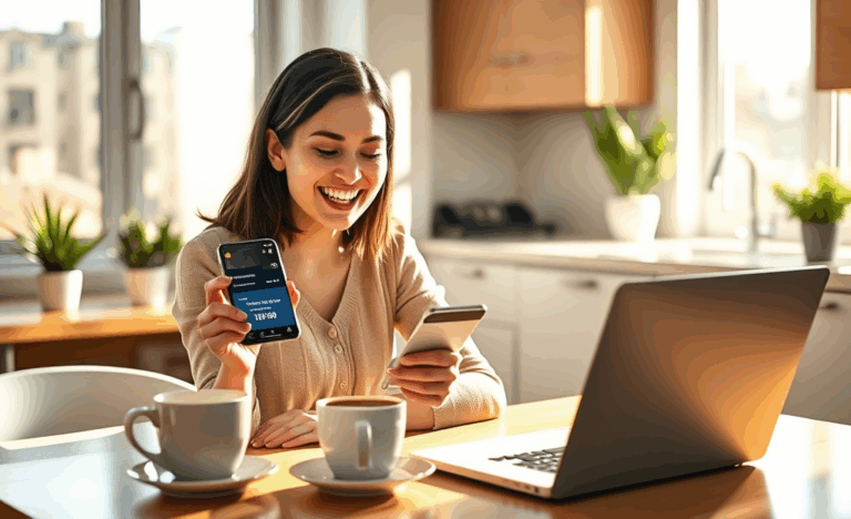 A smartphone displaying a credit card approval screen, symbolizing instant approval via mobile for immediate use.