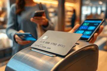 A credit card featuring contactless payment technology and a digital card option, illustrating modern payment solutions.