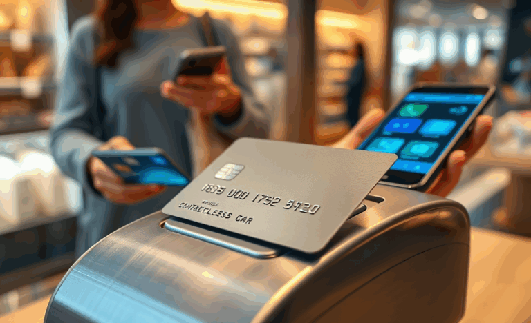 A credit card featuring contactless payment technology and a digital card option, illustrating modern payment solutions.