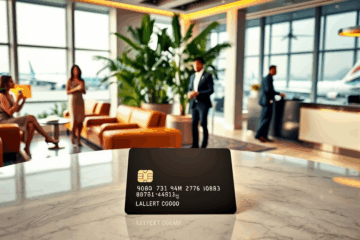 A luxurious credit card offering access to VIP lounges and exclusive travel benefits.