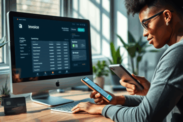 A digital invoice credit card with app control features