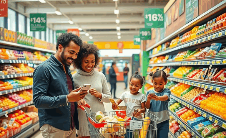 Credit card with discounts at exclusive partners in supermarkets and apps