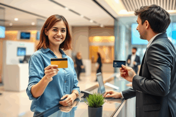 Illustration showing the differences between credit cards and debit cards.