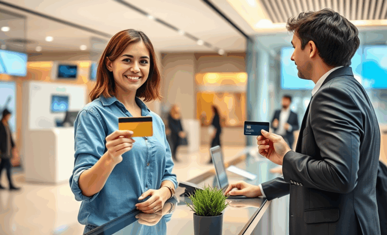 Illustration showing the differences between credit cards and debit cards.