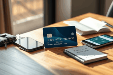Credit card with an initial limit graphic depicting financial freedom.