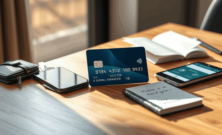Credit card with an initial limit graphic depicting financial freedom.