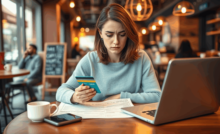 A person analyzing their credit card statement to avoid common mistakes