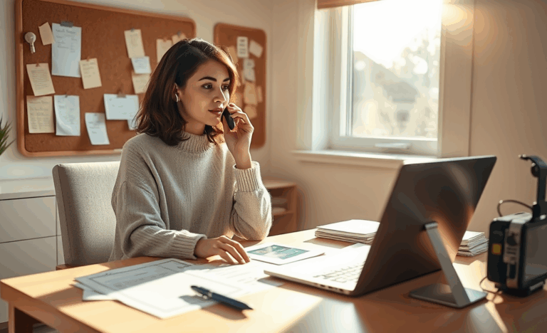 A person on the phone discussing credit card options to clean their name.