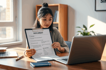 A checklist of documents required to request a card