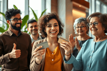 A person celebrating approval for a high limit credit card.