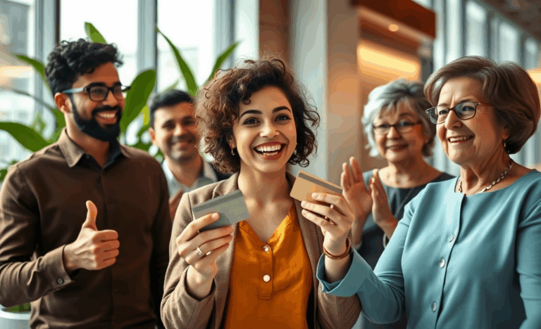 A person celebrating approval for a high limit credit card.