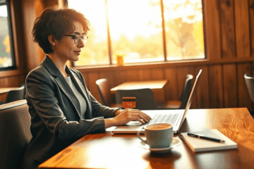 A person managing their credit card and finances to build credit.
