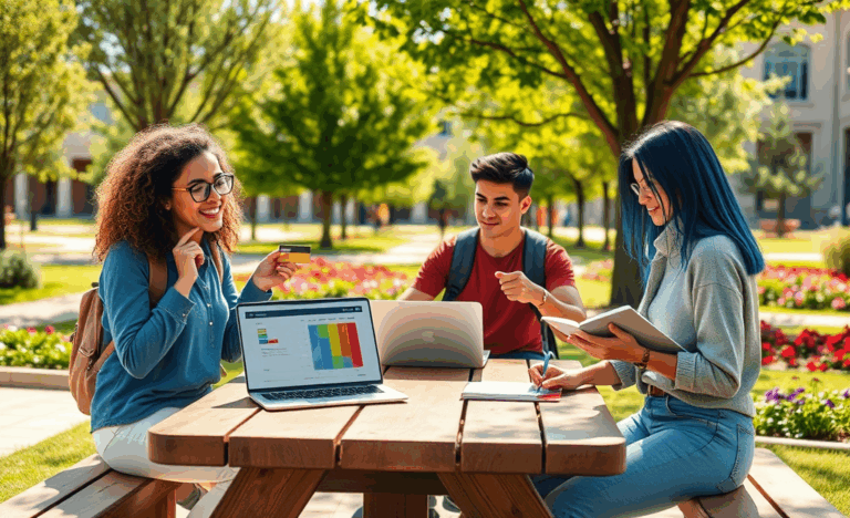 A young student exploring credit card options for financial success.