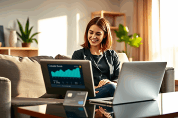 A person reviewing their credit card options to improve their credit score.