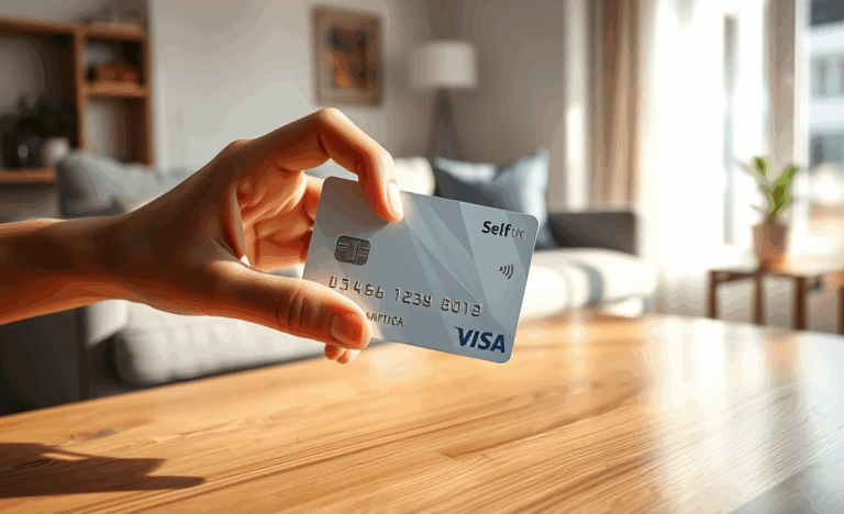 A visual representation of the Self Visa Card highlighting its benefits for building credit.