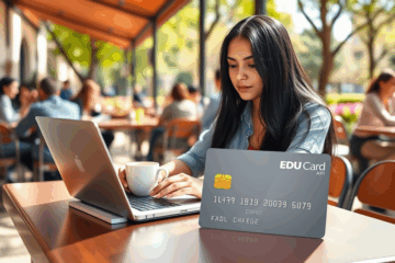 A student reviewing the benefits of the Deserve EDU Card for financial empowerment.