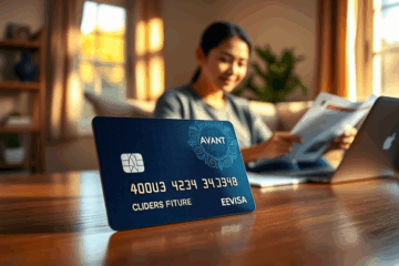 A person reviewing their Avant Credit Card benefits for building credit.
