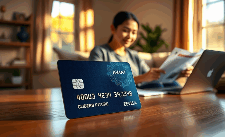 A person reviewing their Avant Credit Card benefits for building credit.